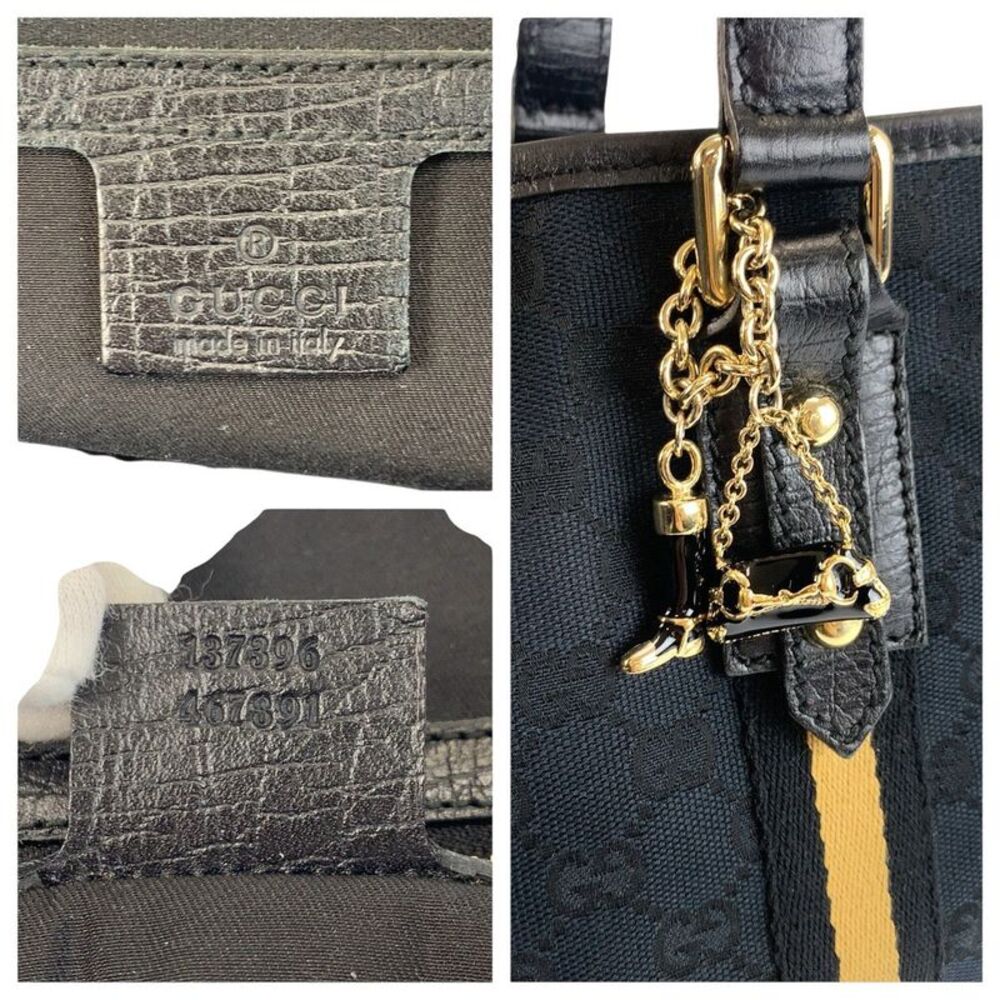 Gucci GG Canvas Tote Shoulder Bag Black - Picture 3 of 10